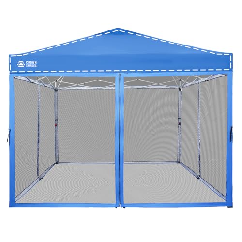 10 x 10 Pop Up Canopy Mosquito Net Sidewall with Zipper 4 Packs Blue Q5349