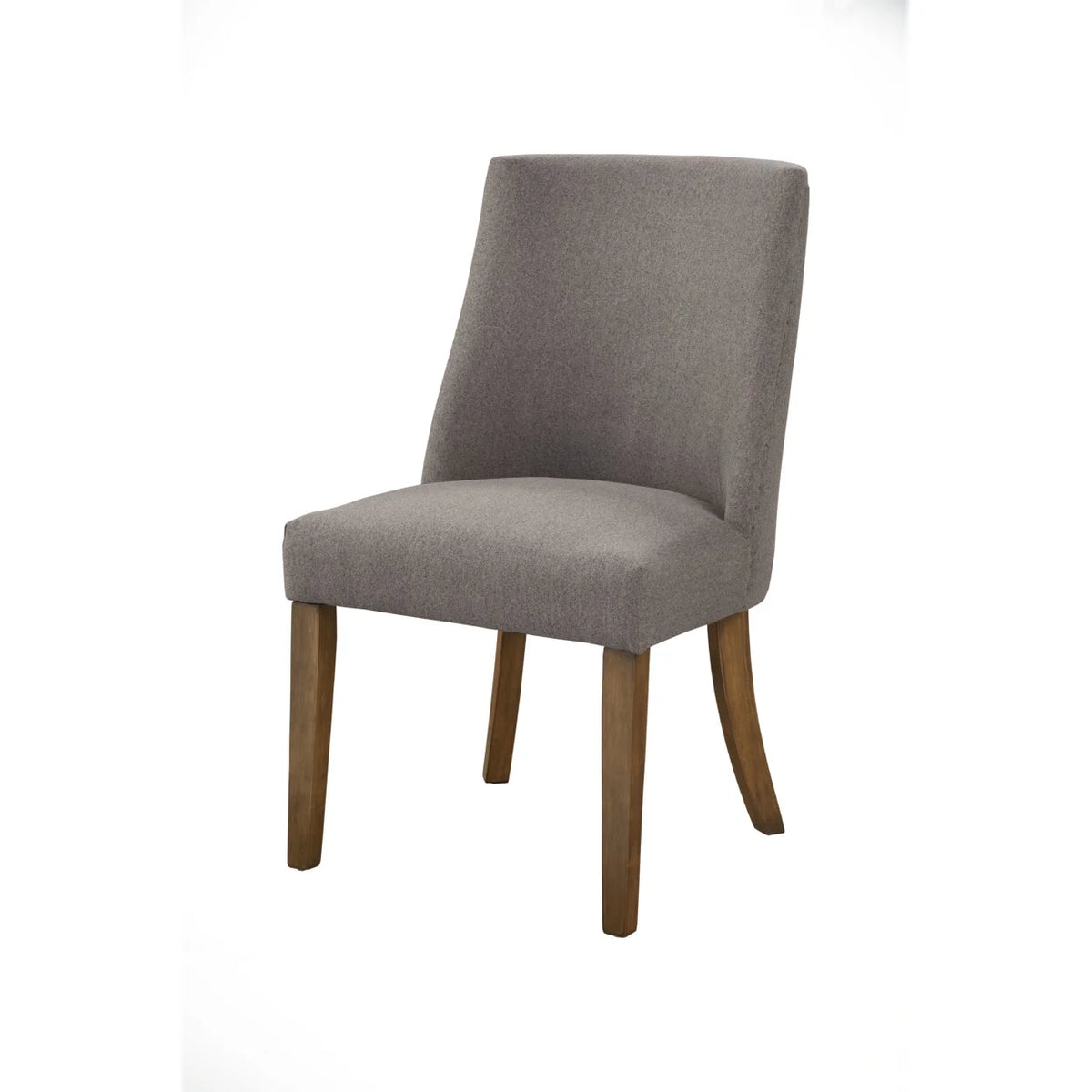 Fabric Upholstered Wooden Side Chairs Set of Two Gray and Brown X105490