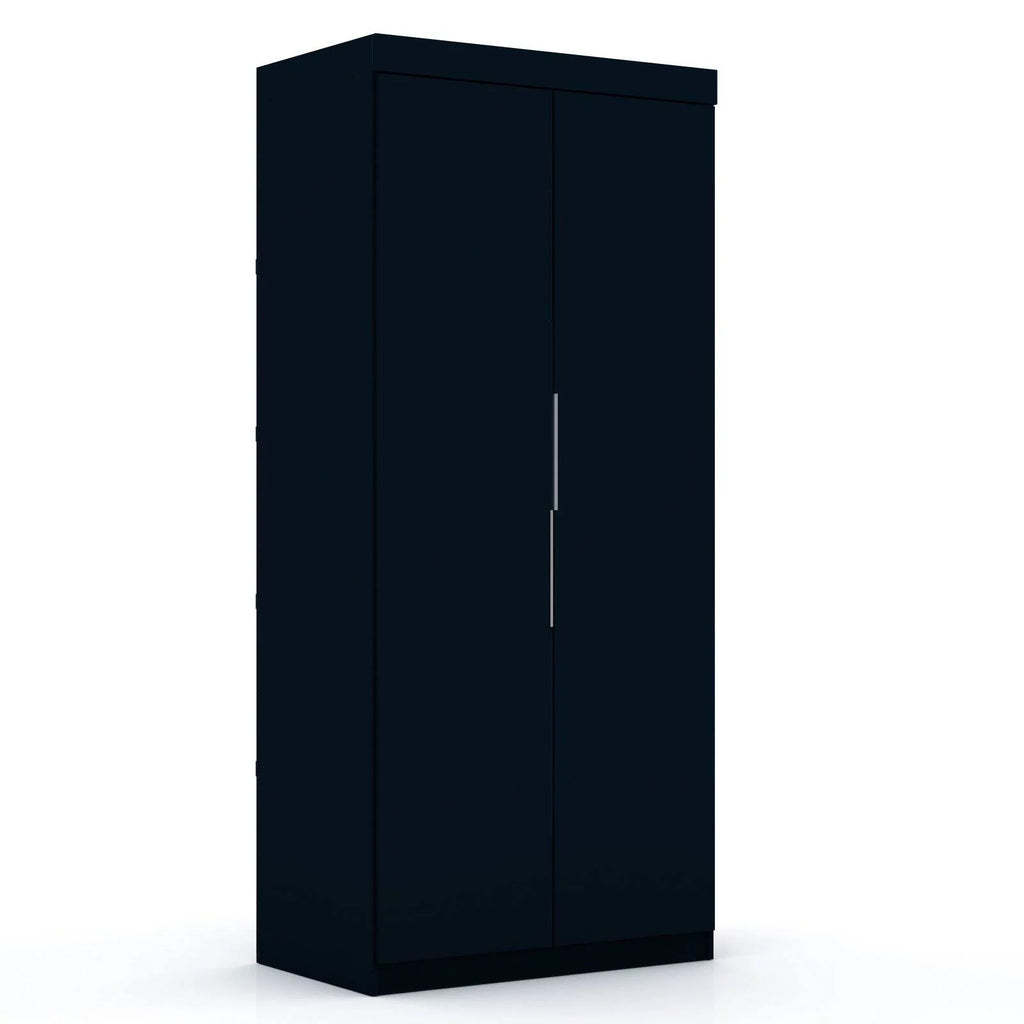 Blue Wood Sectional Corner Wardrobe Closet L675