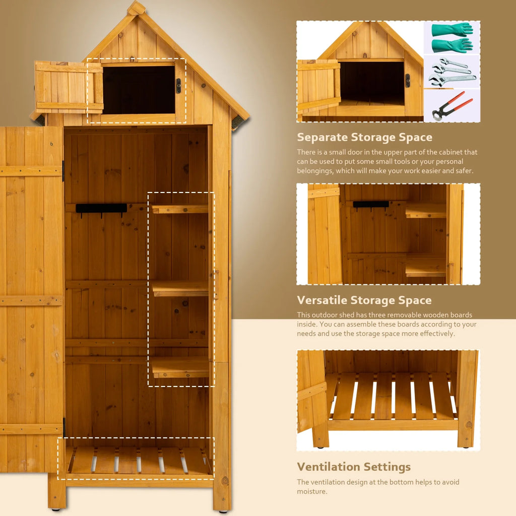 Outdoor Storage Cabinet Wooden Garden Shed R205710