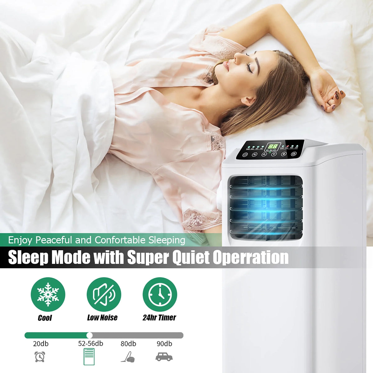 5500 BTU 3-in-1 Portable Air Conditioner with Dehumidifier and Window Kit R9534