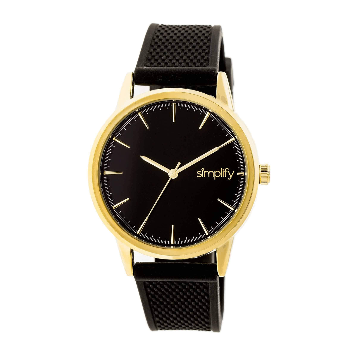 Gold Black Strap Watch L412044
