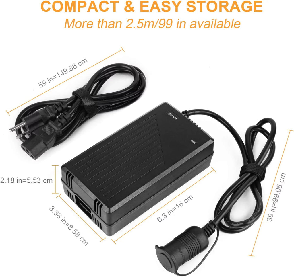 AC to DC Converter, 15A/180W/8.25FT/110V to 12V Car Cigarette Lighter Socket G189