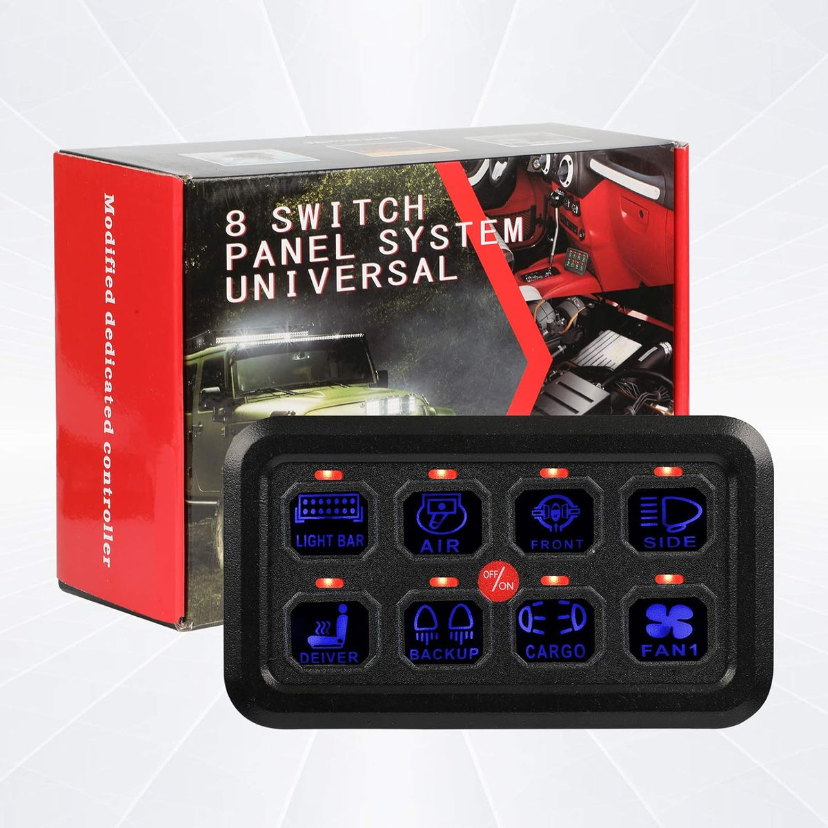 8 Gang Touch Switch Panel with Harness and Stickers R350
