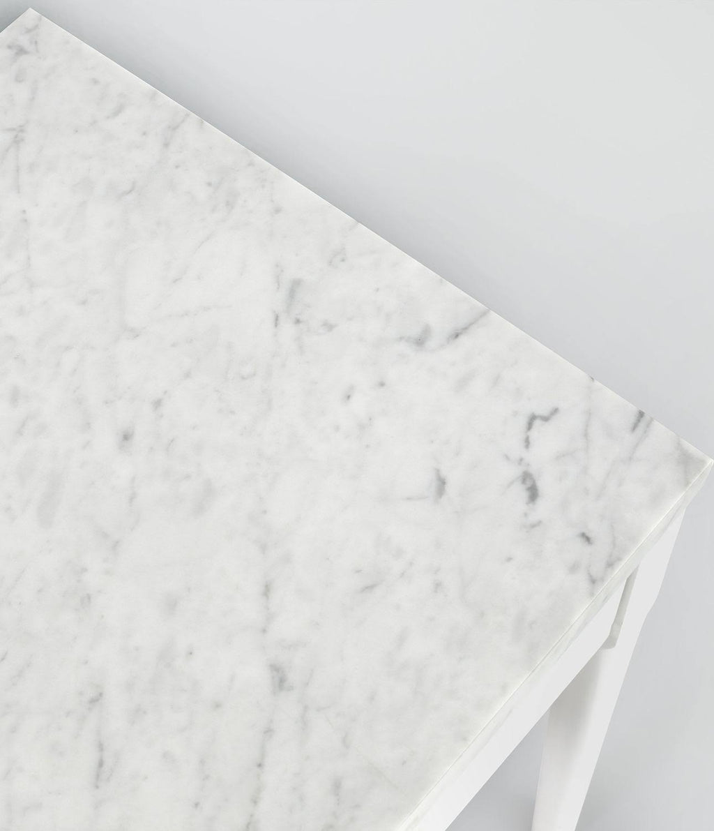 18x22 Square White Marble Side Table C7501