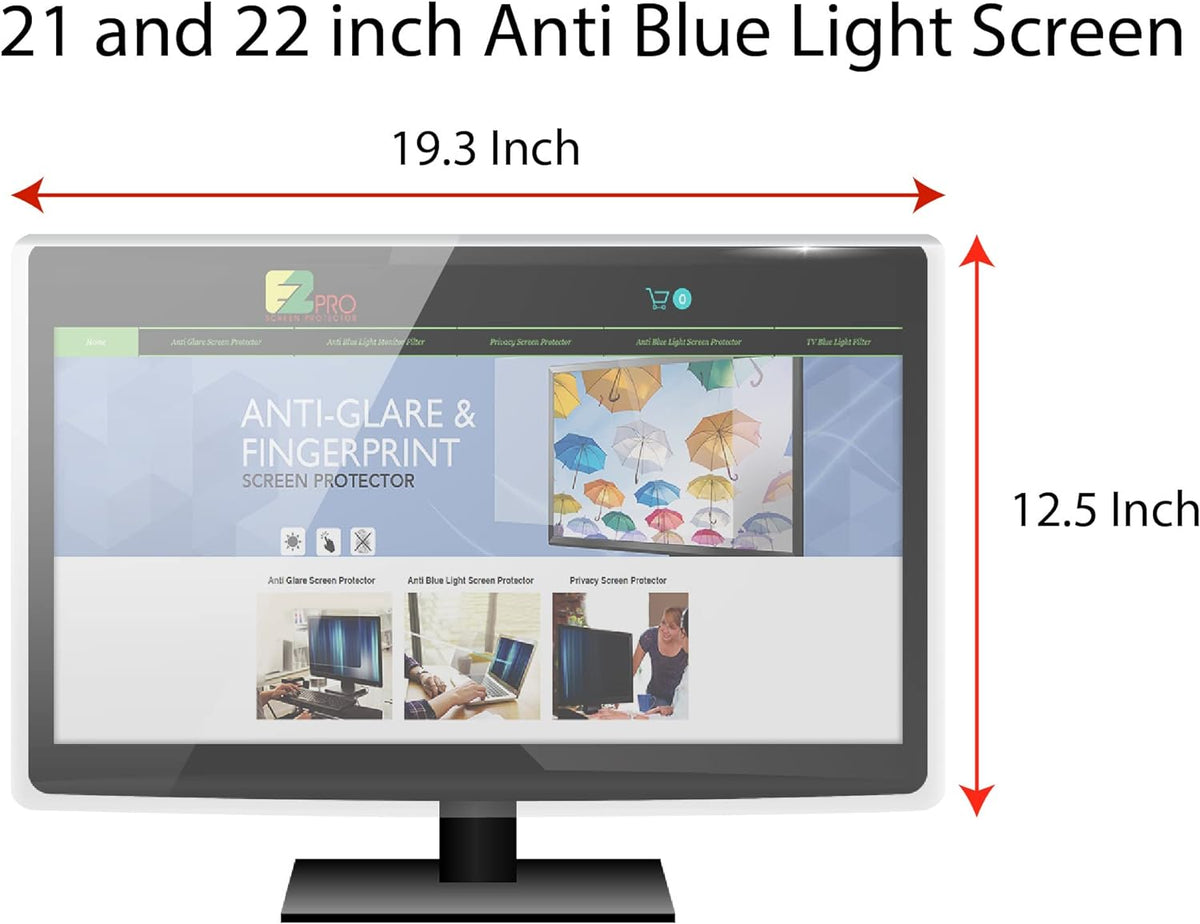 Anti Blue Light Screen Filter for 21 and 22 Inches Widescreen Desktop Monitor, Pack of 2 V127465