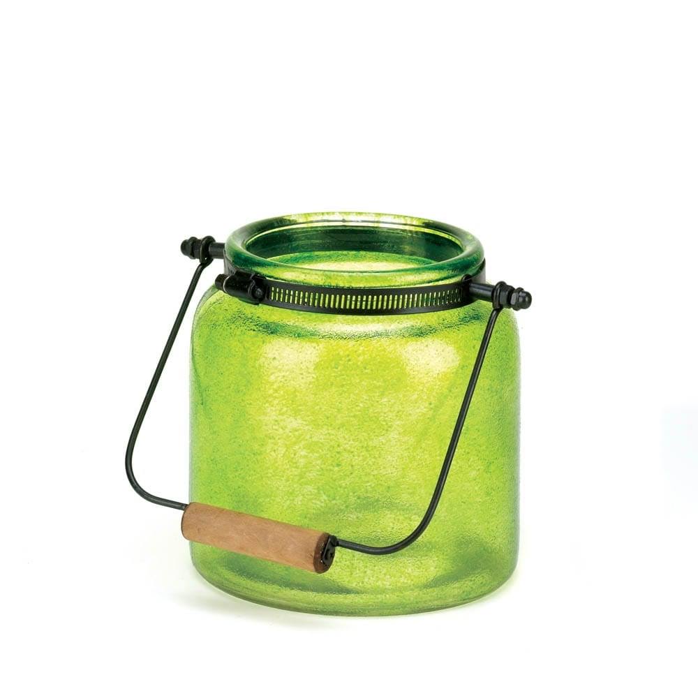 Green Jar Candle Lantern S32926