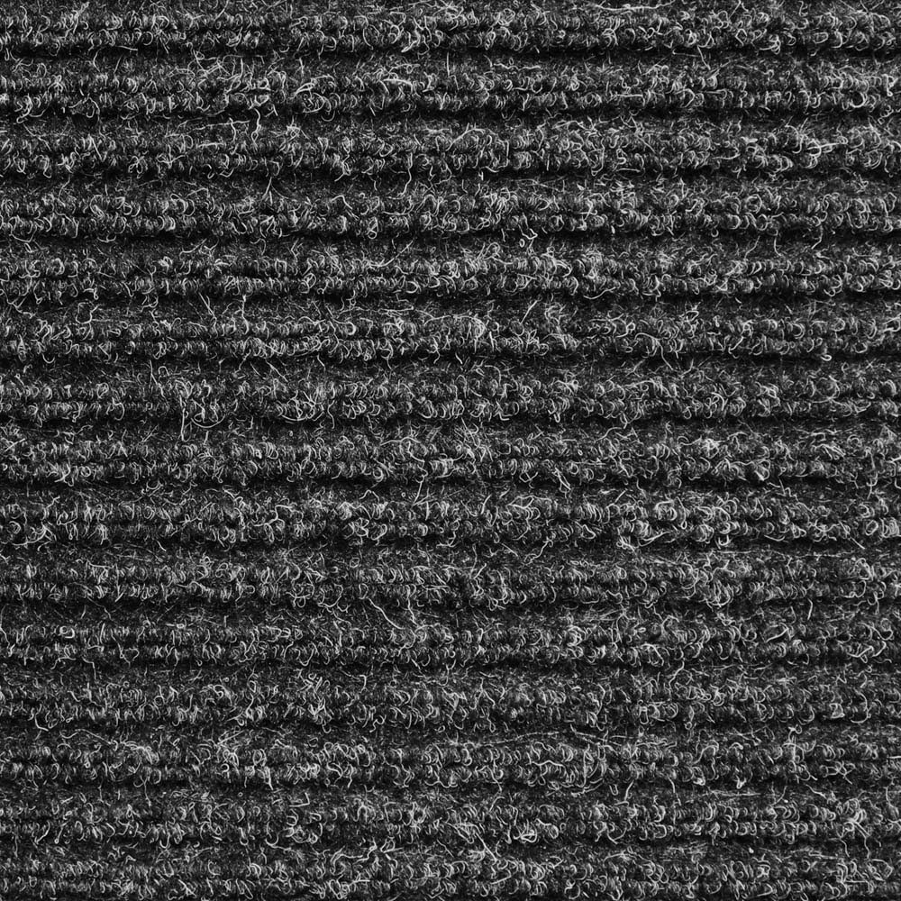 Charcoal Black Ribbed Indoor Outdoor Carpet 6 Feet X 10 Feet T596269