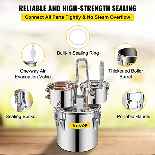 Stainless Steel Alcohol Distiller with Copper Tube and Circulating Pump, 3 Pots I878637