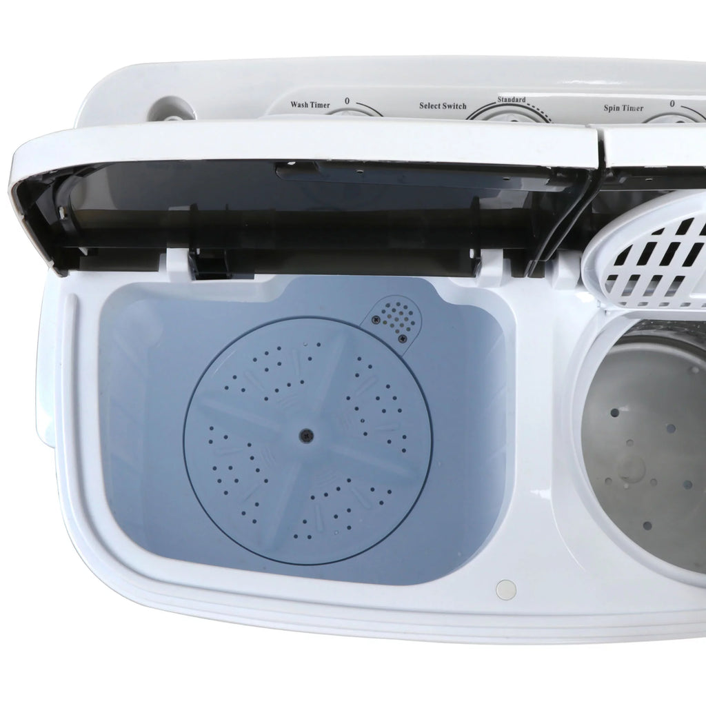 Twin Tub Portable Compact Wash Machine 13lbs Semi-Automatic White X88047