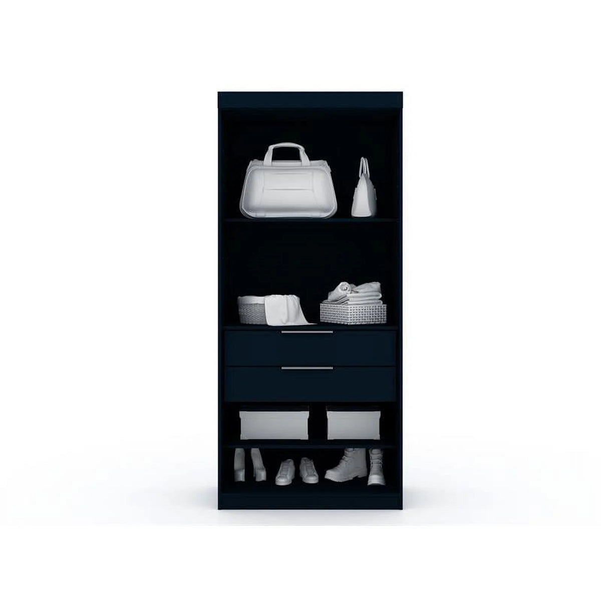 Blue Wood Sectional Corner Wardrobe Closet L675