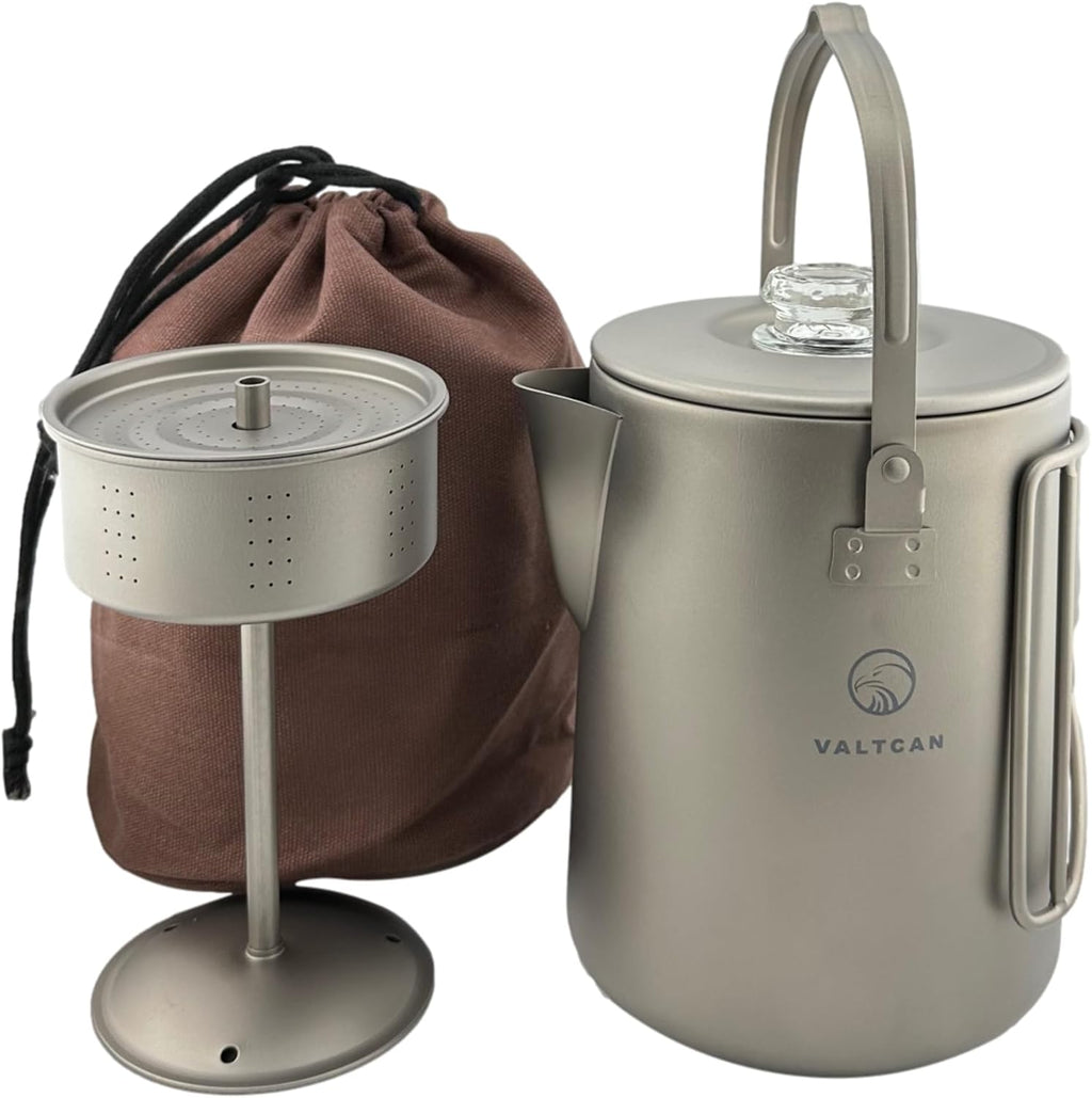 Titanium Percolator Coffee Maker Pot 1.5L 50 fl oz 6 Cup Capacity Glass Knob E174760