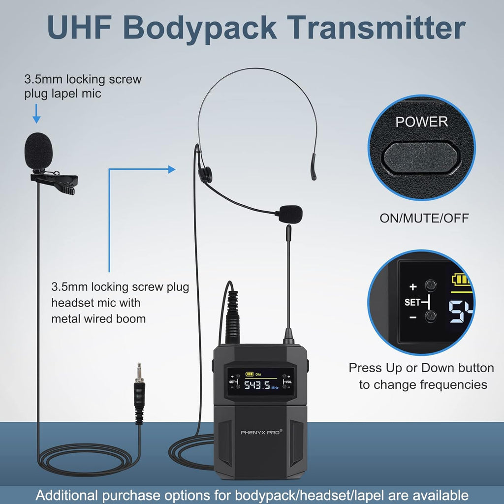 UHF Wireless Microphone System with 30 Adjustable Frequencies Z16062