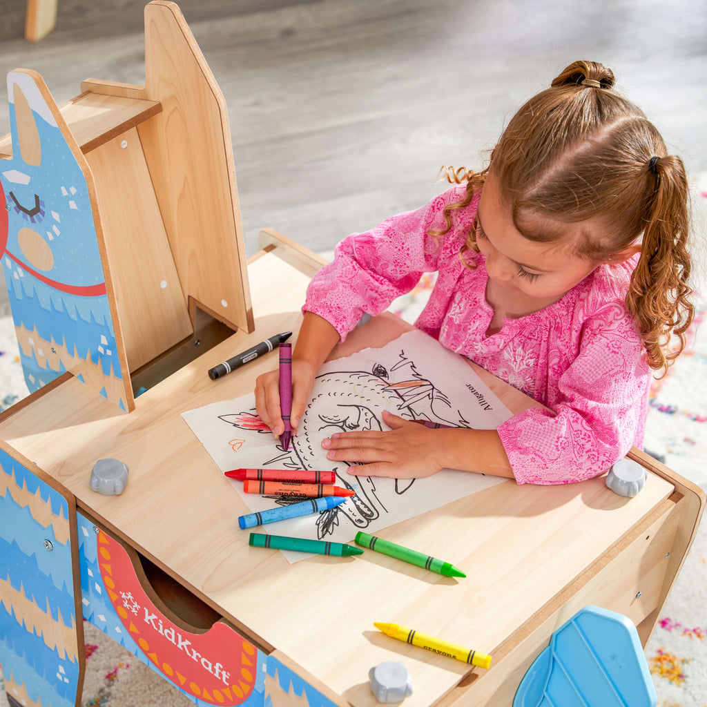 Wooden Table with 50 Blocks Z53270
