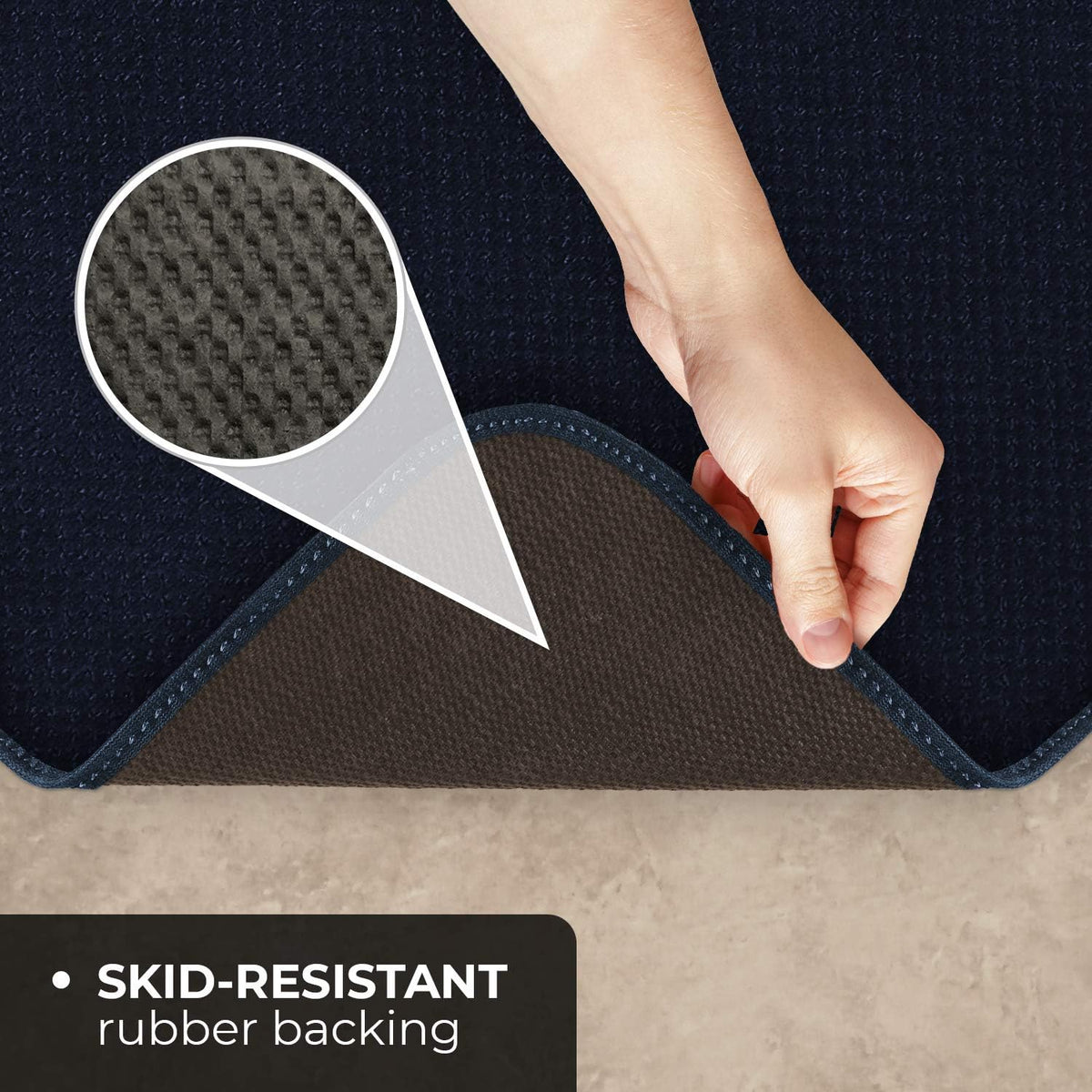 Skid-Resistant Carpet Runner Navy Blue 12 Feet x 27 Inches H99218