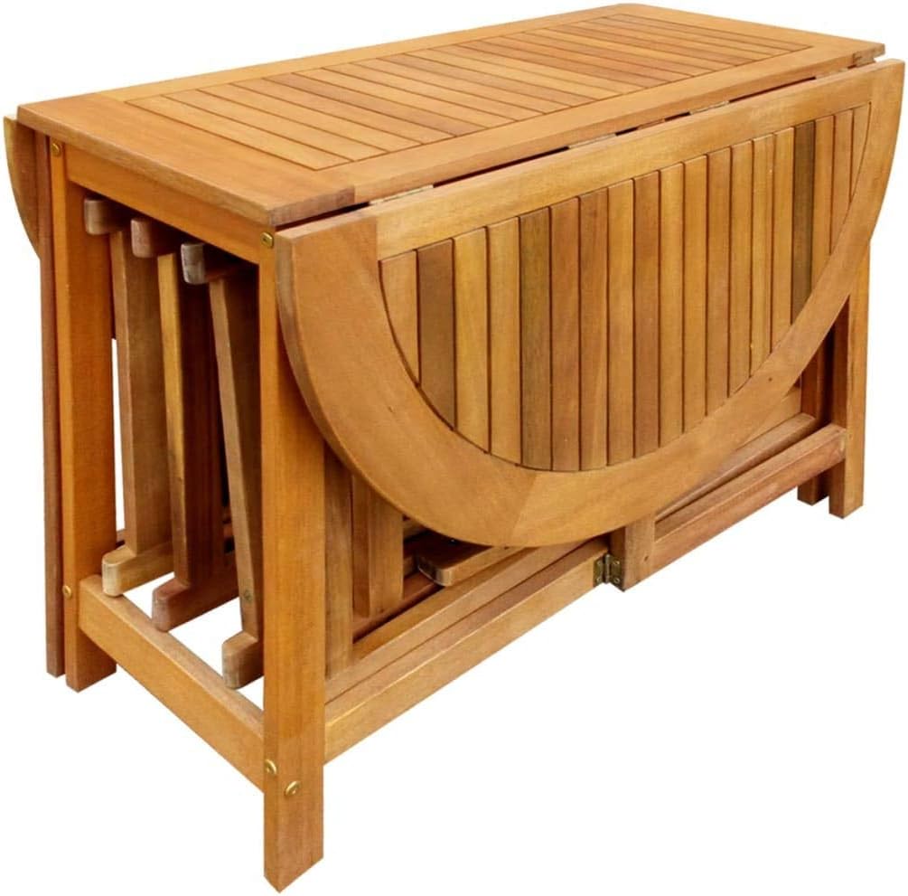 5 Piece Solid Acacia Wood Folding Outdoor Dining Set J8293