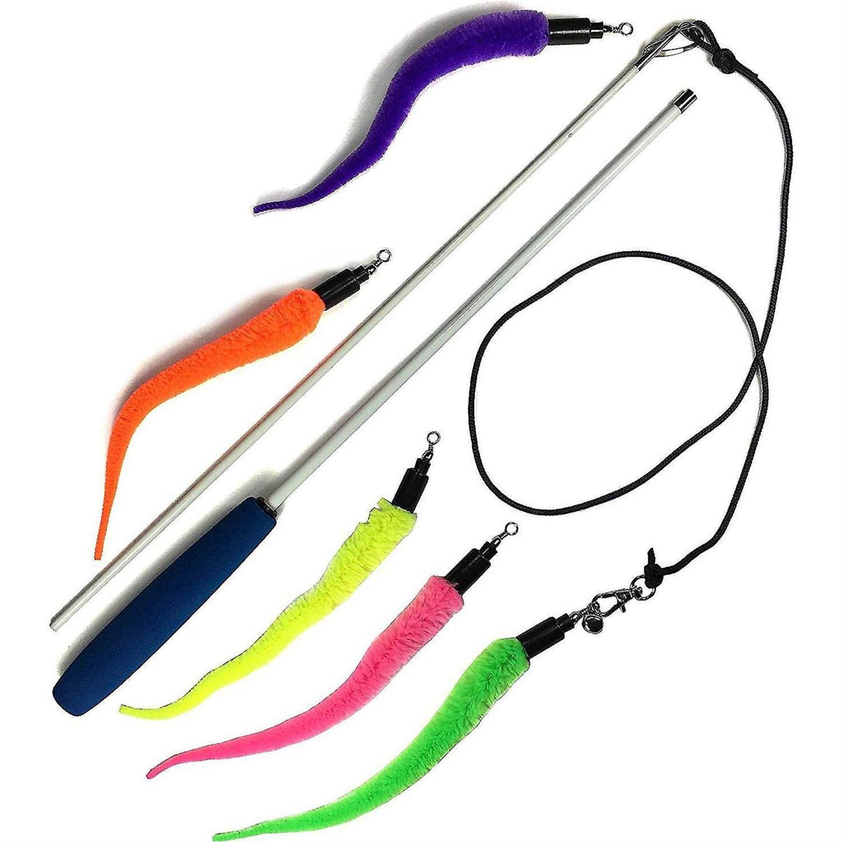 Cat Wand Toy 5-Piece Worm Teaser B921