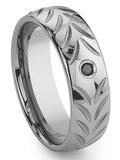 Black Diamond Chevron Tungsten Carbide Mens Wedding Band Ring Sz 10.0 B5790
