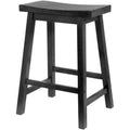 24" Saddle Seat Counter Stool Warm Black Set of 2 J37126
