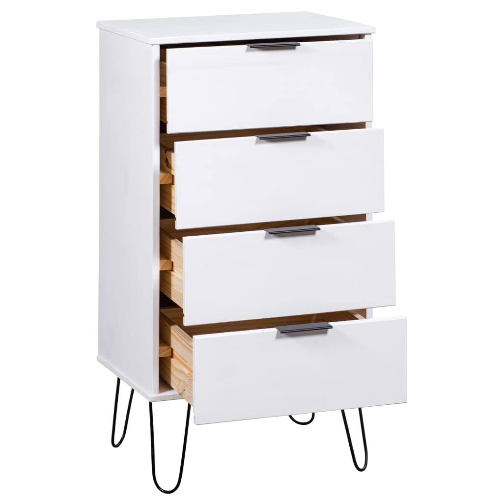 Drawer Cabinet Gray Solid Pine Wood L8655