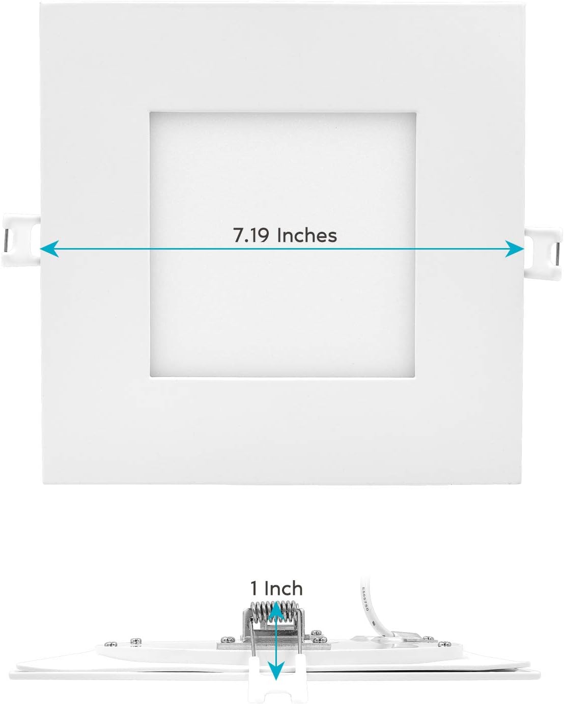 6 Inch Square LED Recessed Lighting, 12W, 1000 Lumens, 4 Pack N304