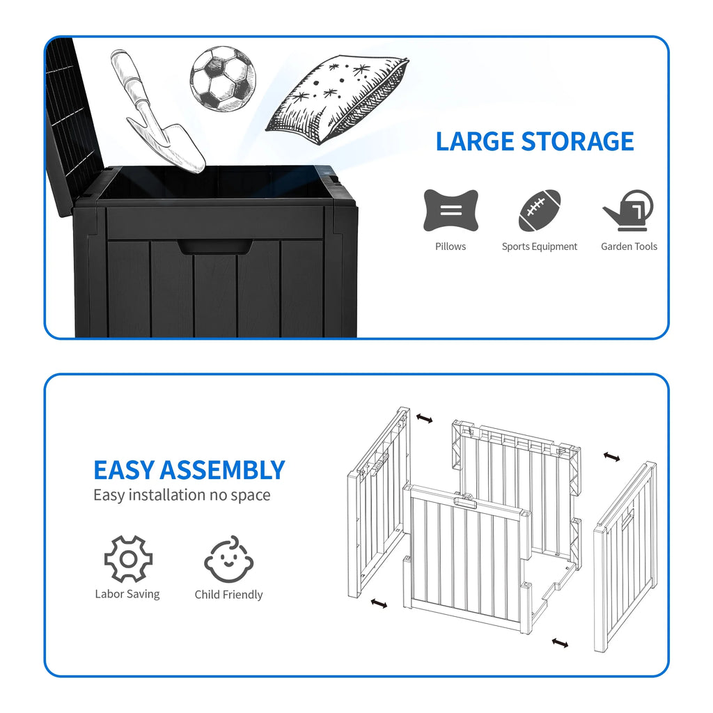 30 Gallon Waterproof Resin Outdoor Storage Chest with Locking Lid F25745
