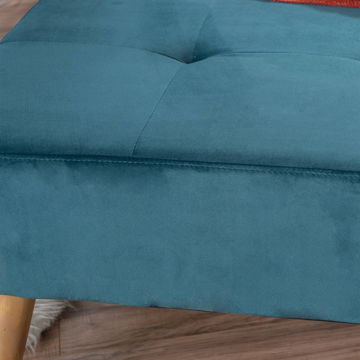 Teal Velvet Ottoman K267