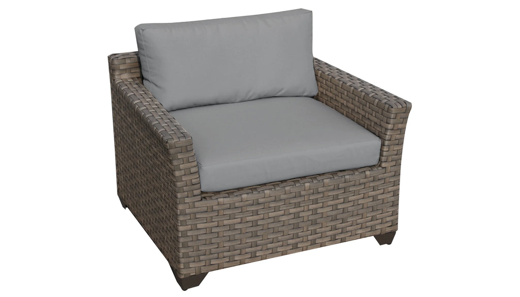 5 Piece Wicker Patio Conversation Set with Club Chair and Cushion Covers E14095