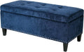 Microfiber Rectangular Storage Ottoman Bench X43770