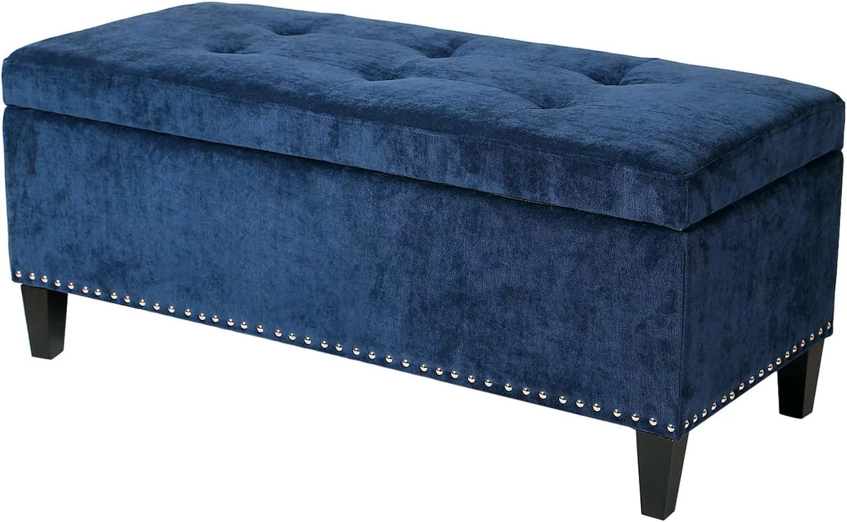 Microfiber Rectangular Storage Ottoman Bench X43770