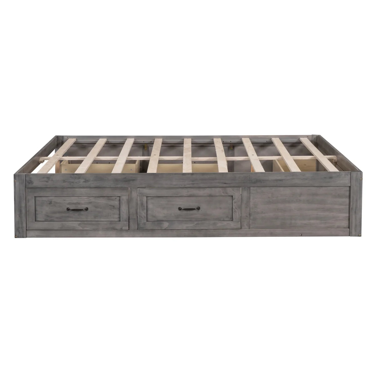 Full Size Wood Captain Bed with 6 Storage Drawers L245