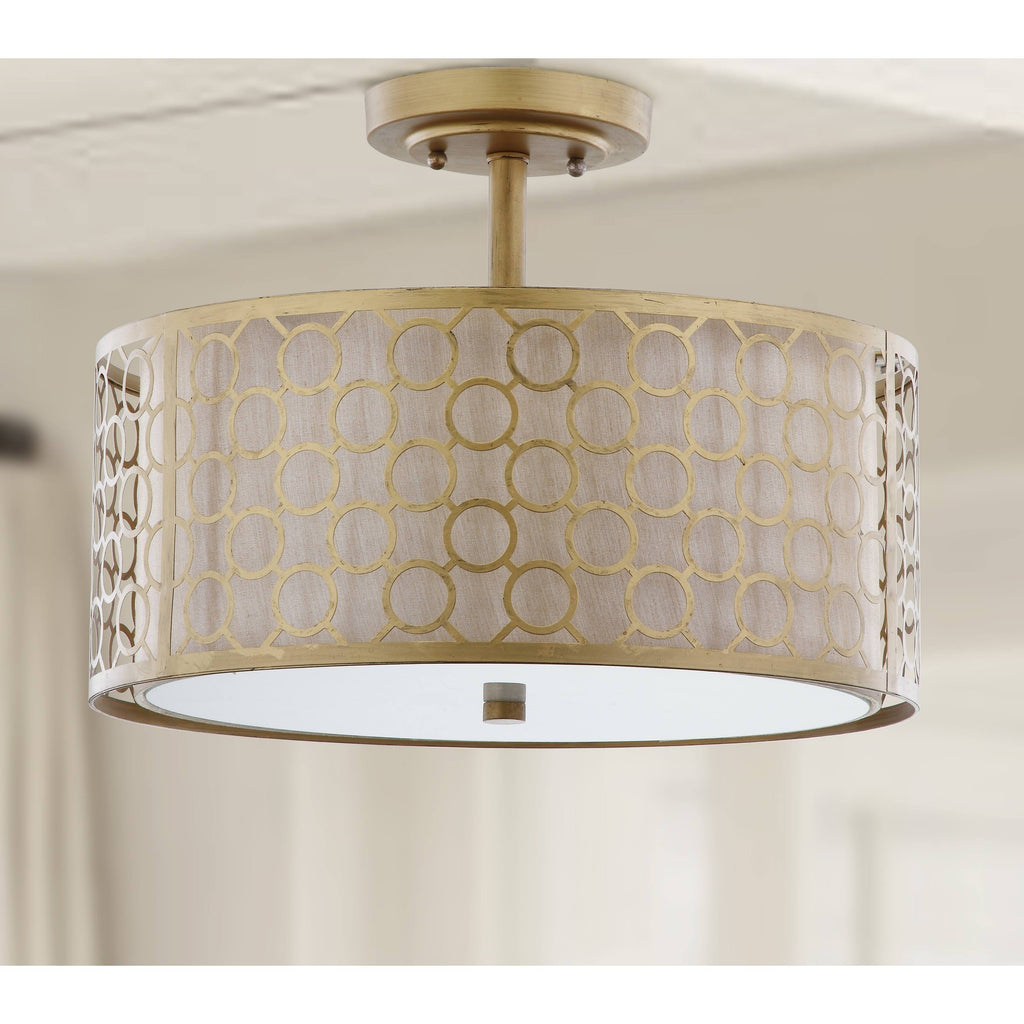 Antique Gold Semi Flush Light P50516