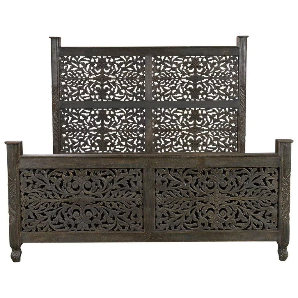 Hand Carved Solid Wooden Bed Frame K38052