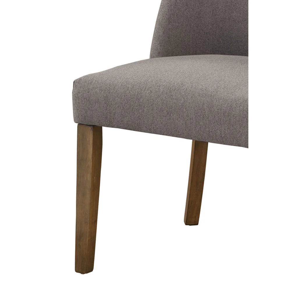 Fabric Upholstered Wooden Side Chairs Set of Two Gray and Brown X105490
