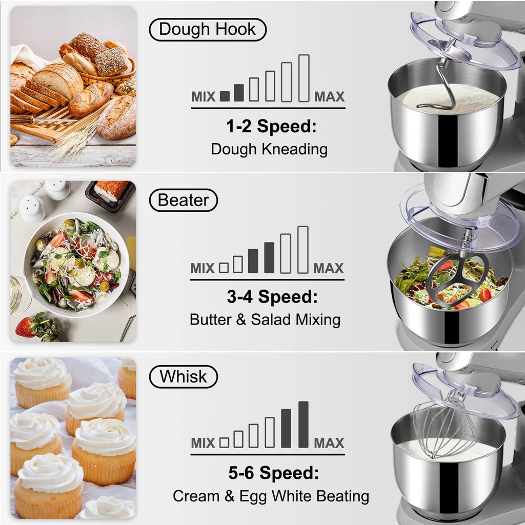 Stand Mixer Tilt Head Dough Mixer 7L 450W 6 Speed N2730