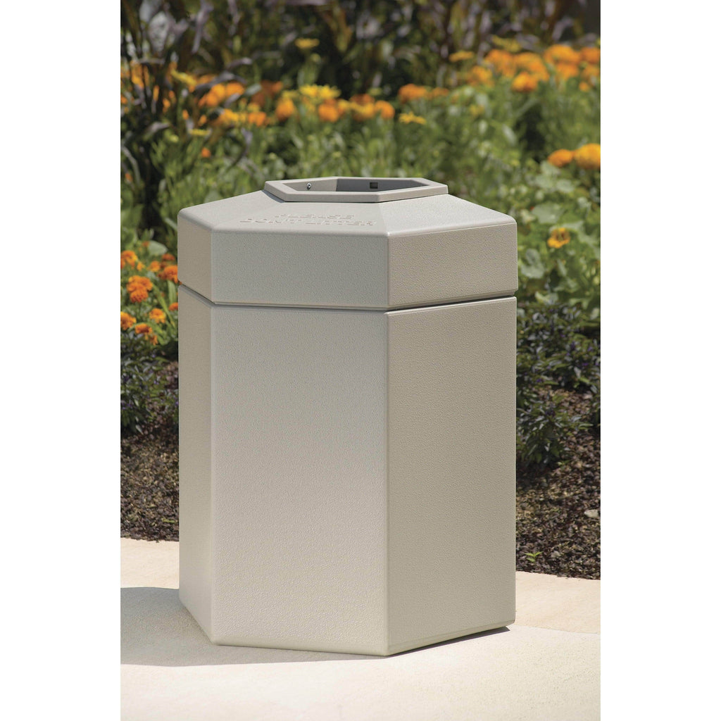 30-Gallon Hex Waste Container Black Y5930