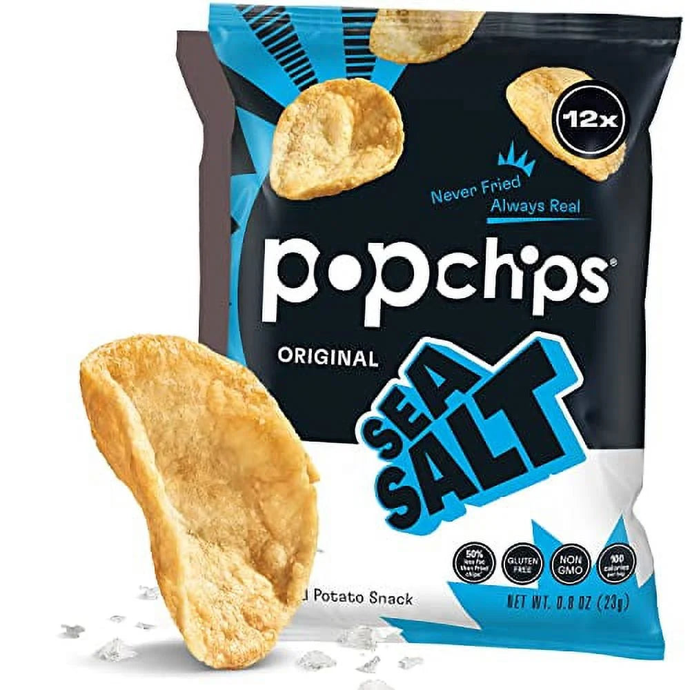 Sea Salt Potato Chips, 0.8 oz Bags (Pack of 12) C980187