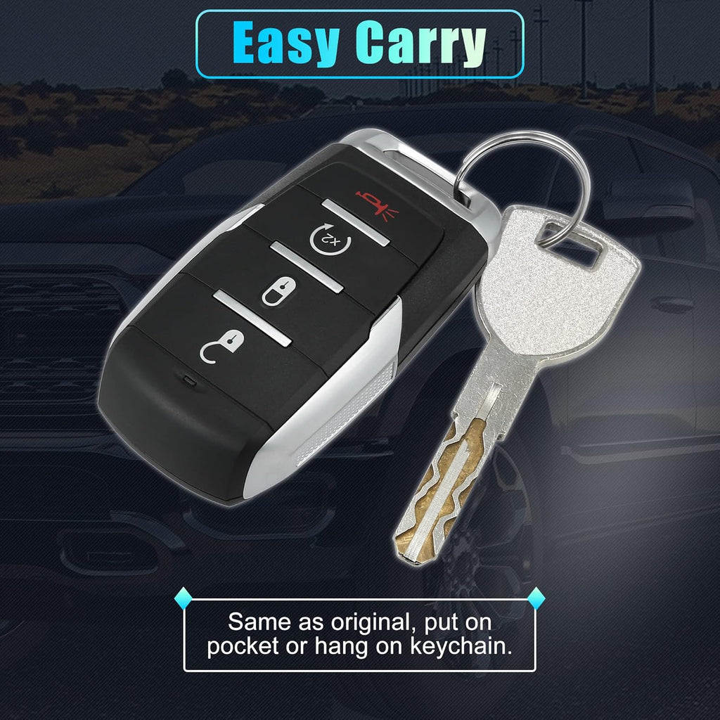 Replacement Keyless Entry Remote Car Key Fob 4 Buttons with Door Key Y9695