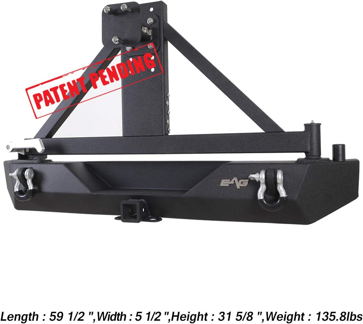 Steel Rear Bumper with Assembled Tire Carrier Black Textured O56043