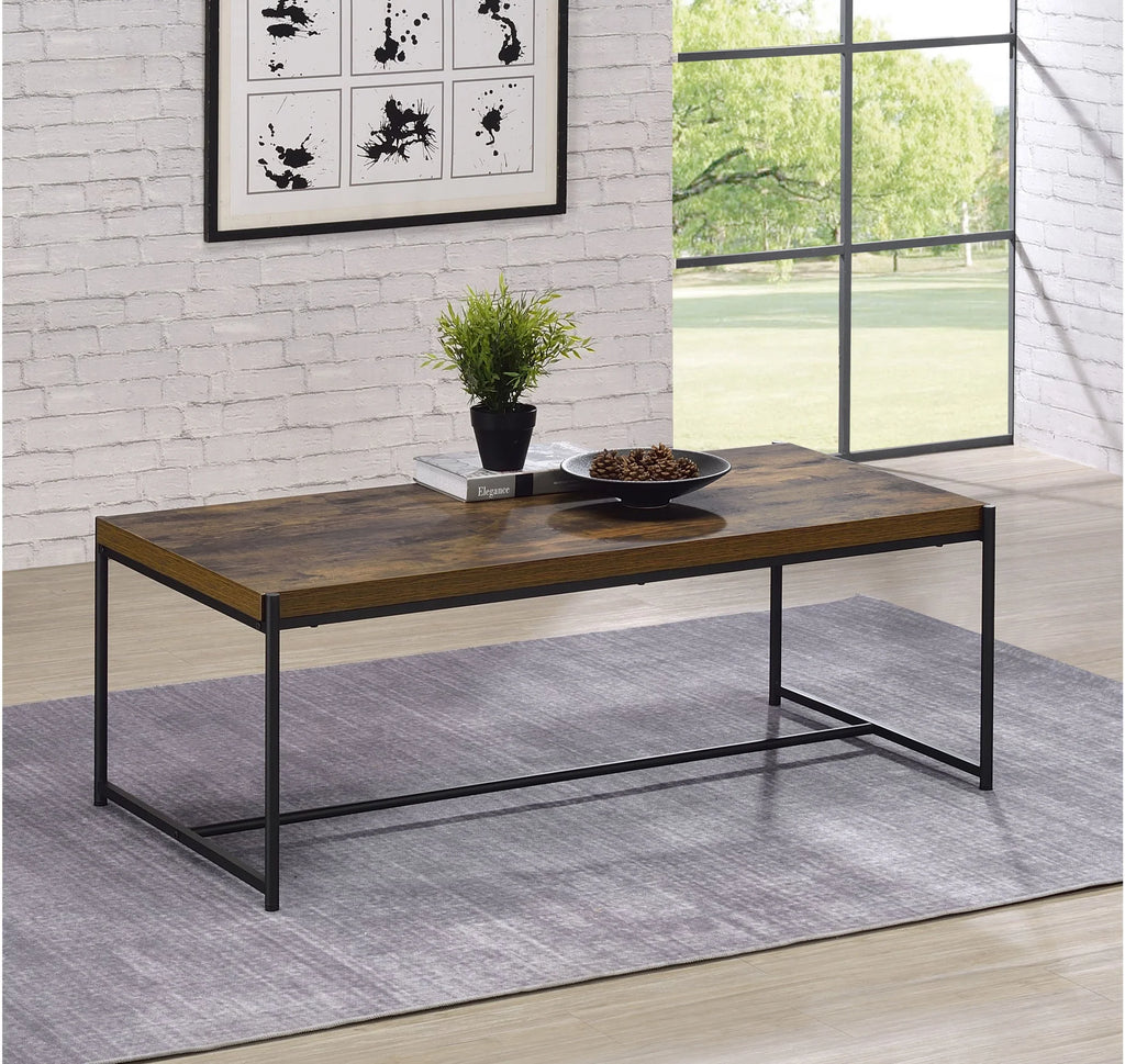3 Piece Brown Engineered Wood Coffee and End Table Set S692280