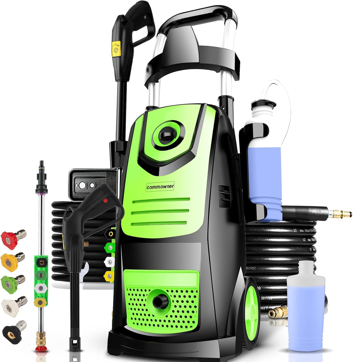 1800W Electric Pressure Washer with Hose 4 Nozzles E1125