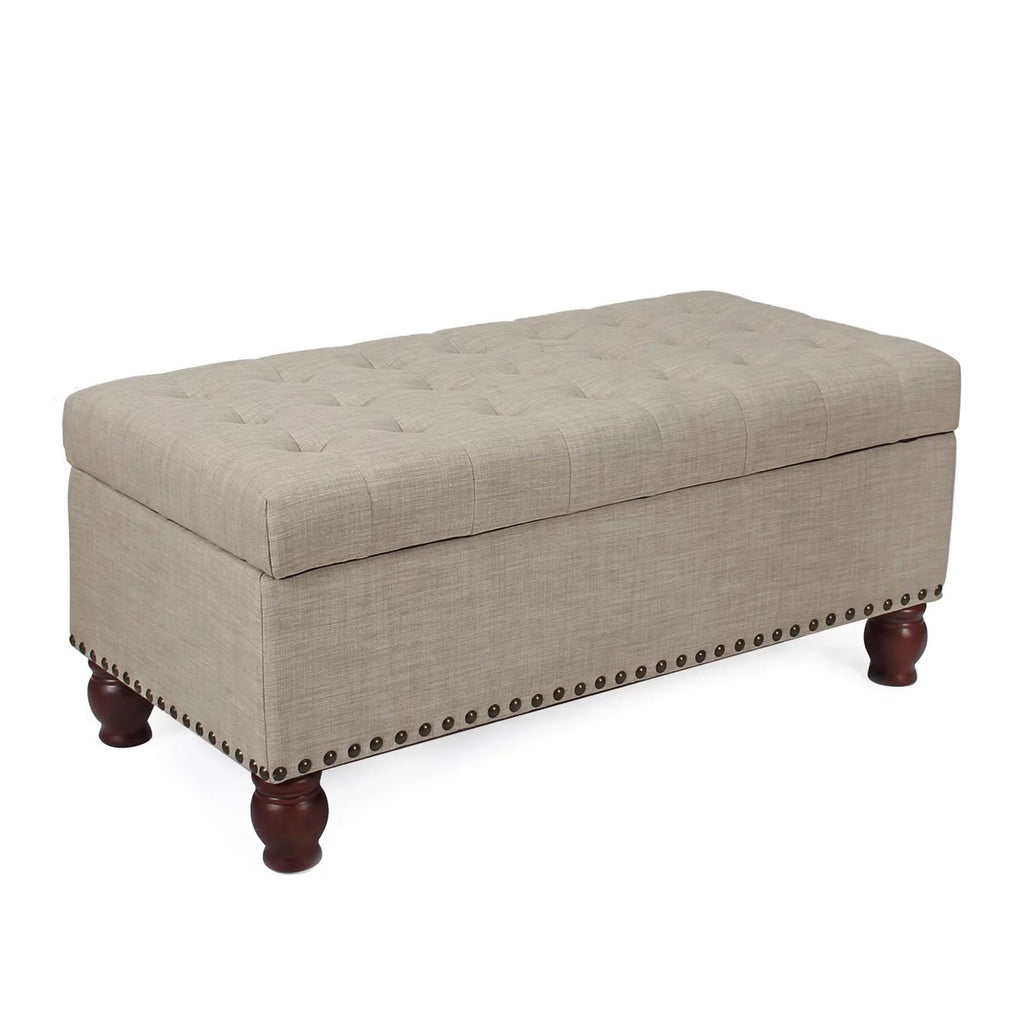 Rusty Brown Tufted Storage Ottoman Bench N5008