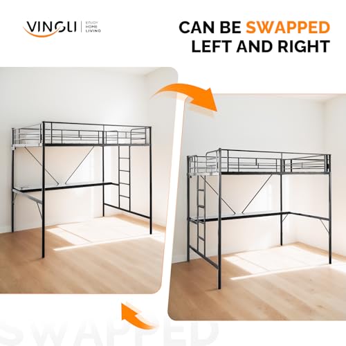 White Twin Loft Bed with Desk and Storage H79698