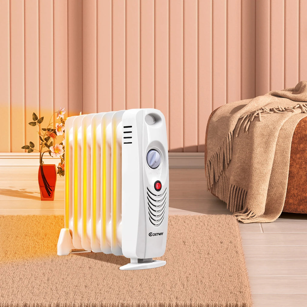 Portable Mini Electric Oil Filled Radiator Heater 7-Fin A34813