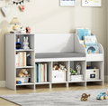 White Kids Bookshelf with Reading Nook D856