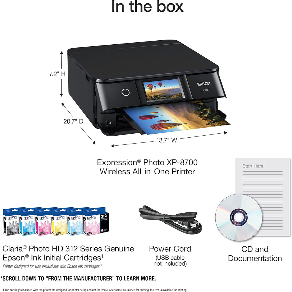 Black Wireless All-in-One Printer with Scanner and Copier C9850