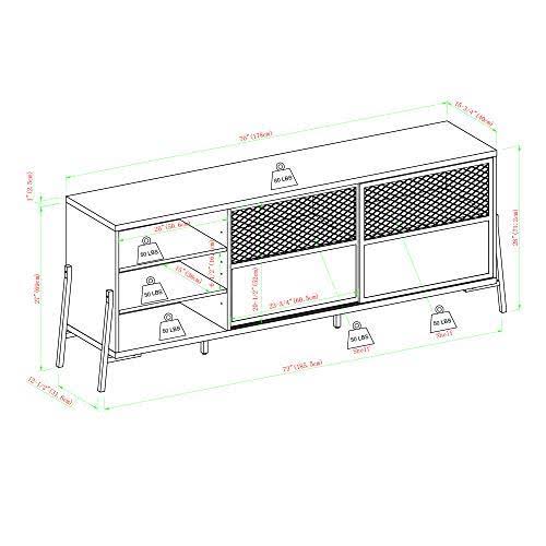 70x22 2 Door Sliding Metal Mesh Door TV Console E298