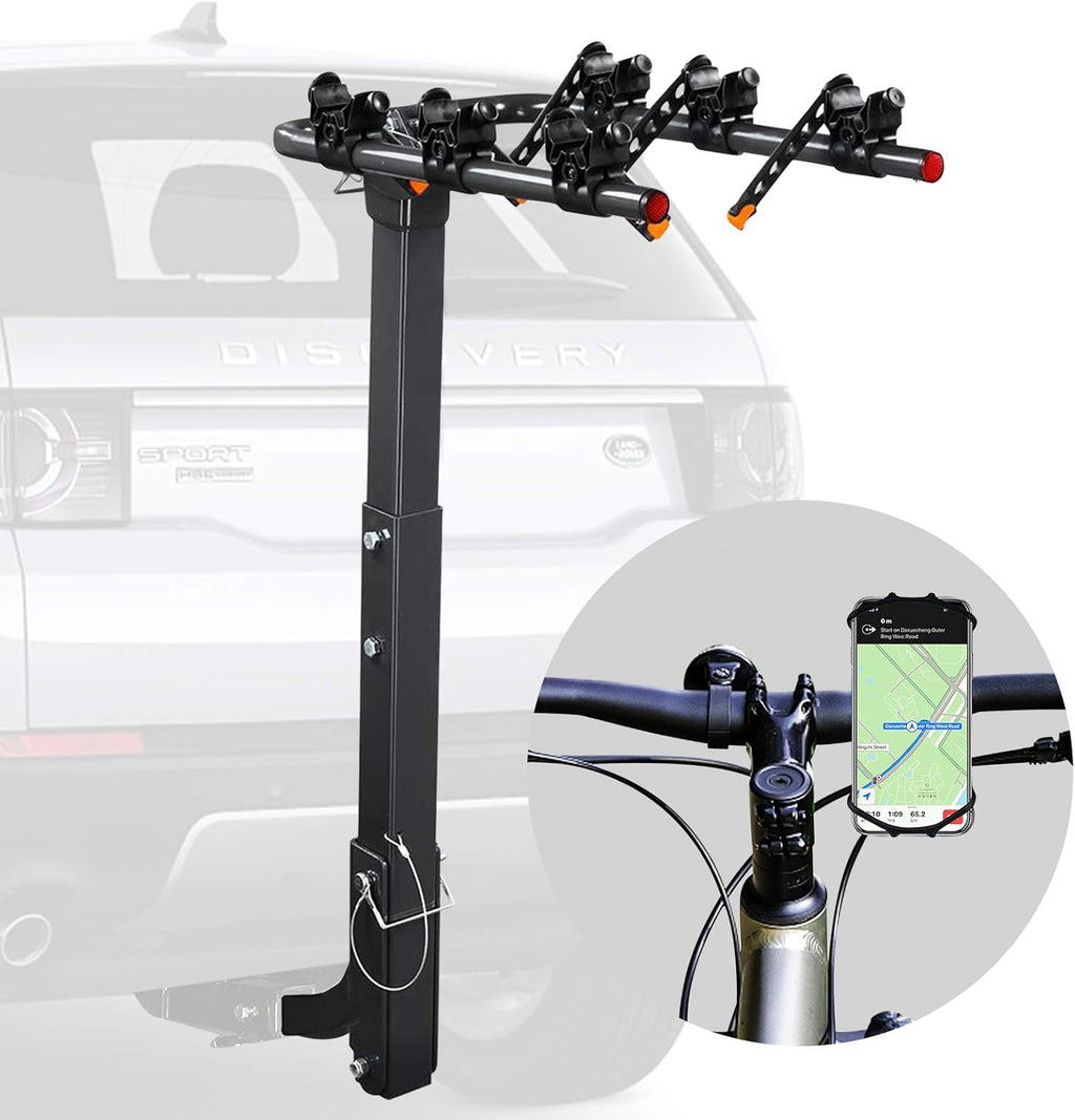 Bicycle Car Rack Bike Hitch Rack Double Foldable Bike Carrier Rack with 2'' Hitch Receiver, 4-Bike, Pack of 2 Z2982