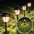 4 Pack Solar Glass and Metal Path Lights H685