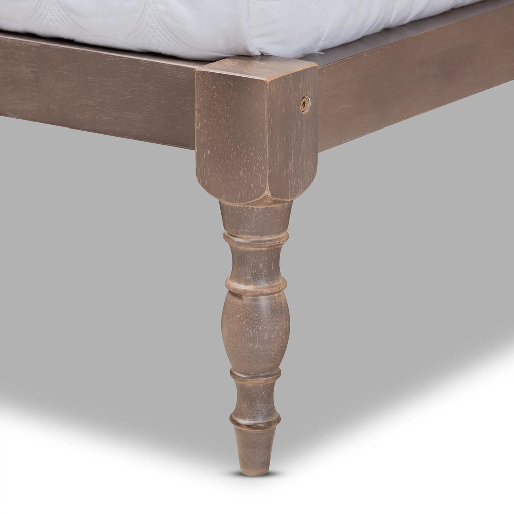 Walnut Brown Wood Full Size Platform Bed Frame G797